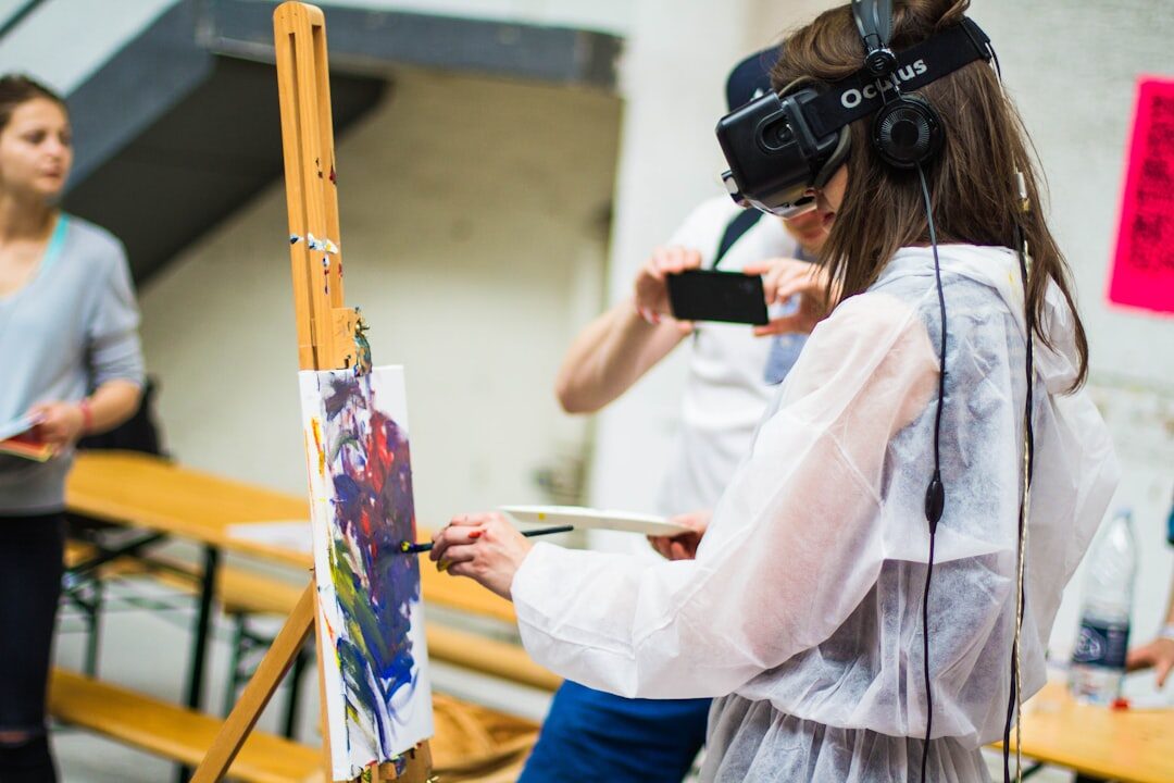 Portrait of a young Danish artist in her studio